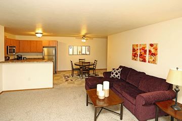 Horicon apartment for rent - a living room with a couch and a table