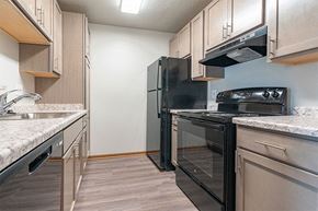 Peoria apartment for rent - a kitchen with a stove refrigerator and sink