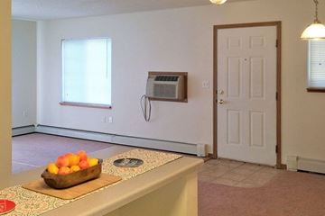 Dubuque apartment for rent - A kitchen counter with a bowl of fruit on it.