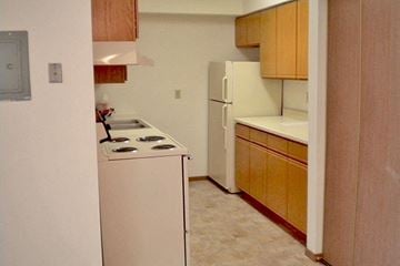 Waseca apartment for rent - a kitchen with a stove and a refrigerator