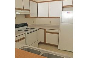Black River Falls apartment for rent - an empty kitchen with a stove and a refrigerator