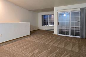Greenville apartment for rent - A room with a carpeted floor and a sliding glass door.