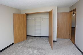 Stewartville apartment for rent - an empty bedroom with a closet with a ladder in it