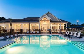 Mcdonough apartment for rent - Pool and clubhouse at twilight at Carmel Vista, McDonough, GA, 30253