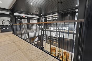 A view of the dining room from the balcony