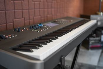 A synthesizer in a music studio