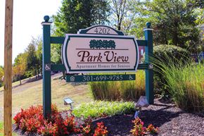 Bladensburg apartment for rent - park view sign at the entrance of park view appraisal home for seniors
