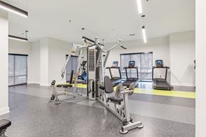 Columbia apartment for rent - Legacy at Twin Rivers gym with weights and cardio equipment.