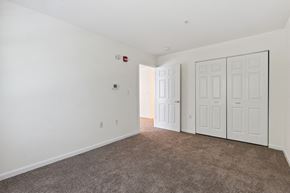 Columbia apartment for rent - a bedroom with two doors and a carpeted floor