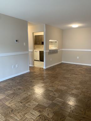 Washington apartment for rent - A kitchen and living space at Randle Hill affordable apartment community located in Washington, DC