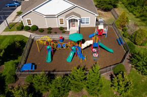 Princess Anne apartment for rent - A playground with a slide, swings, and a ball pit.