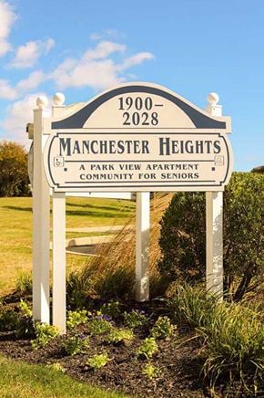 York apartment for rent - a sign for the heights park view apartment community for seniors