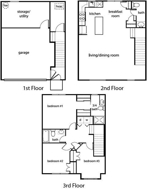 Floor plan for 3 beds, 3 baths, 2066 sqft
