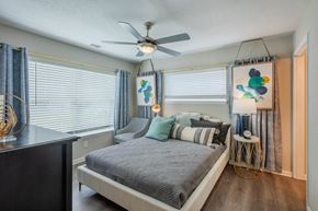 Durham apartment for rent - Bedroom With Ceiling Fan at Southpoint Crossing, Durham