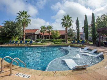 Sun deck cabanas with resort style pool
