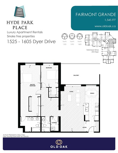 Floor plan for 2 beds, 2 baths