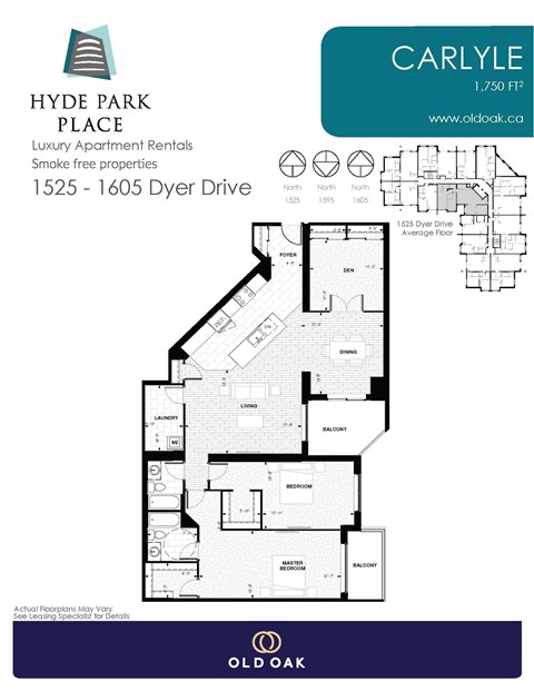 Floor plan for 3 beds, 2 baths, 1750 sqft