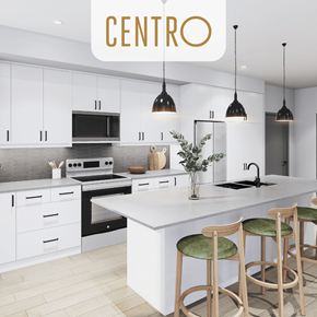 London apartment for rent - a kitchen with white cabinets and a white counter top