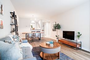 London apartment for rent - a living room with a couch and a coffee table
