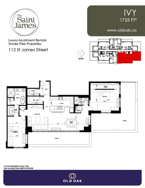 Floor plan for 2 beds, 2 baths