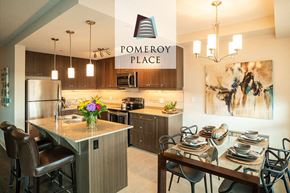 London apartment for rent - a kitchen and dining room with a table and chairs