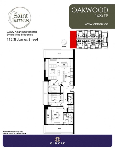 Floor plan for 2 beds, 2 baths