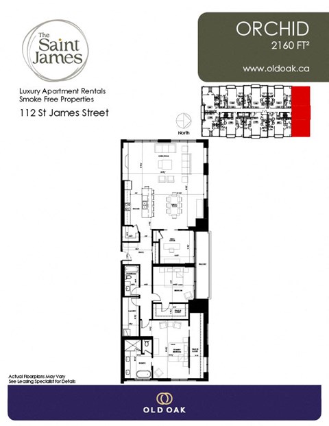 Floor plan for 2 beds, 2 baths, 2160 sqft