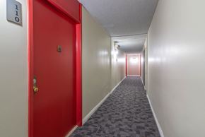 Los Angeles apartment for rent - carpeted corridor