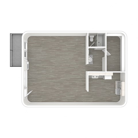 Floor plan for studio, 1 bath, 550 sqft