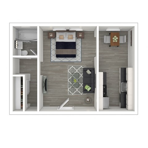 Floor plan for studio, 1 bath, 430 sqft