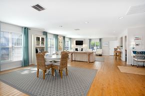 Wilmington apartment for rent - A modern dining room with a table set for four.