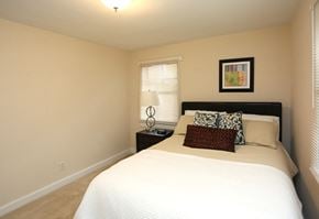 Winston-Salem apartment for rent - View of bedroom model with bed and nightstand