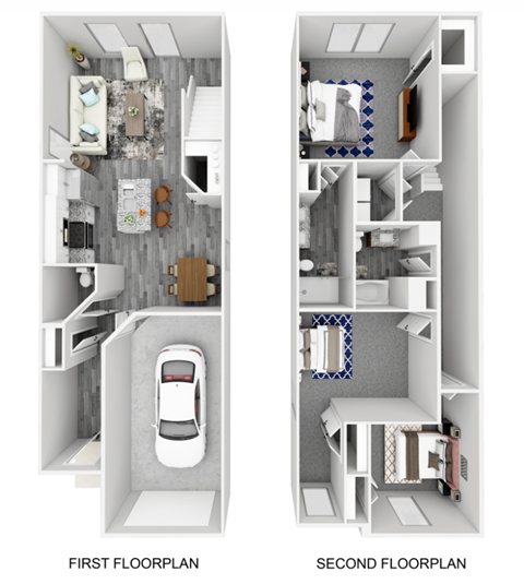 Floor plan for 3 beds, 2.5 baths, 1459 sqft