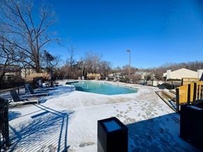 Winston Salem apartment for rent - A pool surrounded by snow.