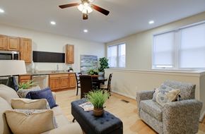 Lynchburg apartment for rent - A living room with a couch, chair, and table.