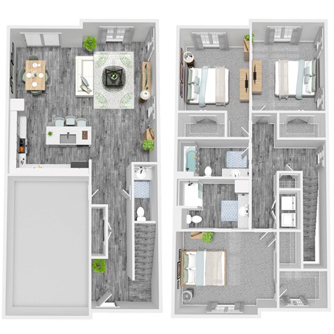 Floor plan for 3 beds, 2.5 baths, 1785 sqft