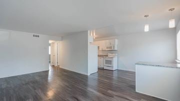 Newport News apartment for rent - A kitchen with a white counter and a white oven.