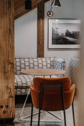 Hickory apartment for rent - a dining room table with a chair and a couch