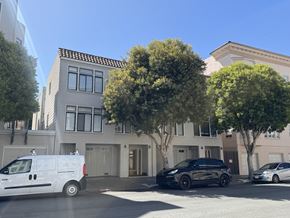 San Francisco apartment for rent - A white van is parked on the street in front of a building.