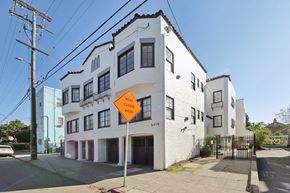 Berkeley apartment for rent - Side view exterior of the apartment building at 2410 Dwight Way, Berkeley, CA 94704, USA