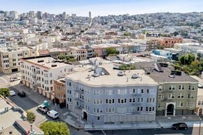 San Francisco apartment for rent - Front exterior view of the apartment building at 225 Mallorca Way, San Francisco, CA 94123, USA