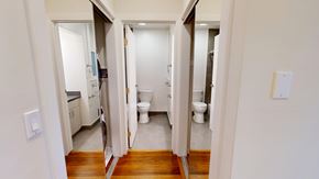 San Francisco apartment for rent - A white bathroom with a toilet and sink.