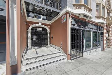 San Francisco apartment for rent - A building with a brown facade and a black gate.
