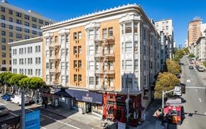 San Francisco apartment for rent - Side exterior view of the apartment building at 701 Taylor St, San Francisco, CA 94108, United States