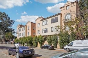 Berkeley apartment for rent - Side view exterior of the apartment building at 2605 Haste St, Berkeley, CA 94704, USA