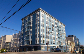 San Francisco apartment for rent - Side exterior view of the apartment building at 78 Buchanan St, San Francisco, CA 94102, United States