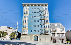 San Francisco apartment for rent - Front exterior view of the apartment building at 500 Stanyan St, San Francisco, CA 94117, USA