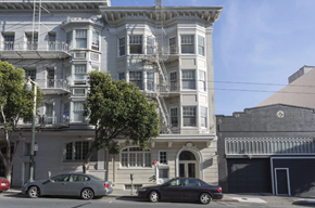 San Francisco apartment for rent - Front exterior view of the apartment building at 861 Post St, San Francisco, CA 94109, USA