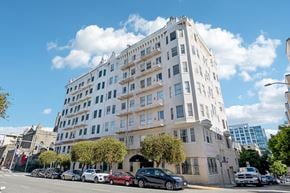 San Francisco apartment for rent - Side exterior view of the apartment building at 1520 Gough St, San Francisco, CA 94109, United States