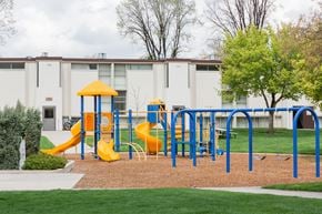 Salt Lake City apartment for rent - Exterior Cedar apartments including playground